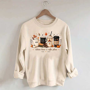 Autumn Leaves and Coffee Please Fall Sweatshirt