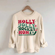 Holly Jolly Hockey Mom Christmas Sweatshirt
