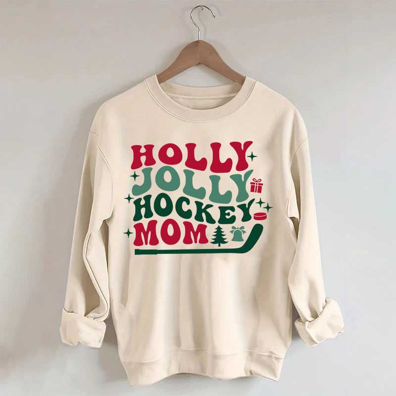 Holly Jolly Hockey Mom Christmas Sweatshirt