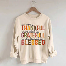 Thankful Grateful Blessed Thanksgiving Sweatshirt