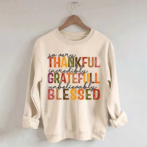 Thankful Grateful Blessed Thanksgiving Sweatshirt