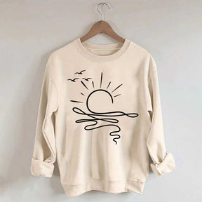 Boho Sun Ocean Trendy Beach Sweatshirt