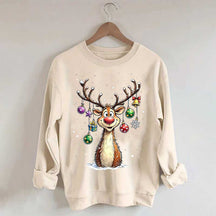 Cute Merry Christmas Vintage Reindeer Sweatshirt
