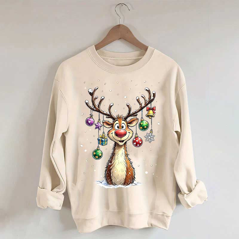 Cute Merry Christmas Vintage Reindeer Sweatshirt