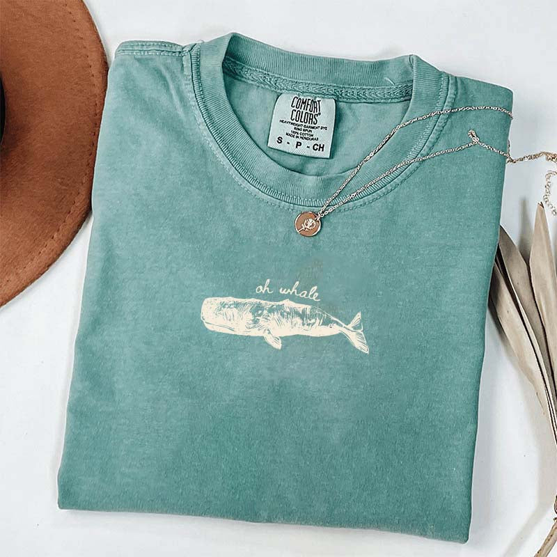 Minimalist Beach Oh Whale T-Shirt