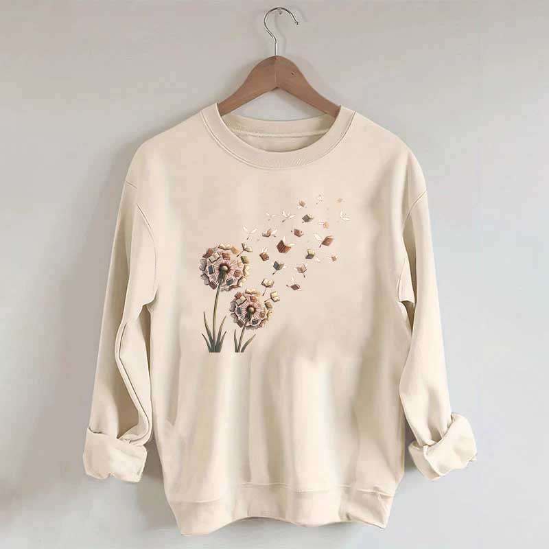 Bookish Women Funny Dandelion Books Sweatshirt