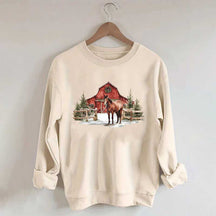 Christmas Horse Western Desert Sweatshirt