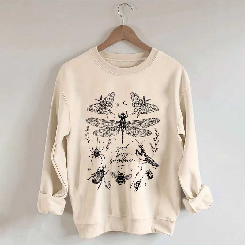 Retro Sad Bug Summer Nature Sweatshirt