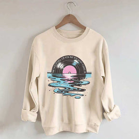 Time Casts A Spell On You Retro Vinyl Record Sweatshirt