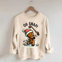 Oh Snap Gingerbreadman Golfer Sweatshirt