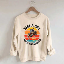 Just A Girl Who Loves Jesus And Horses Sweatshirt