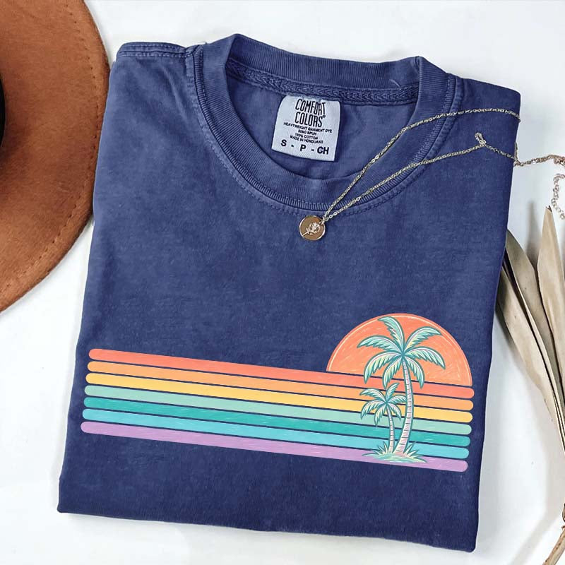 Retro Sun Summer Stripes T-Shirt