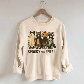 Cute Spooky and Feral Raccoon Sweatshirt
