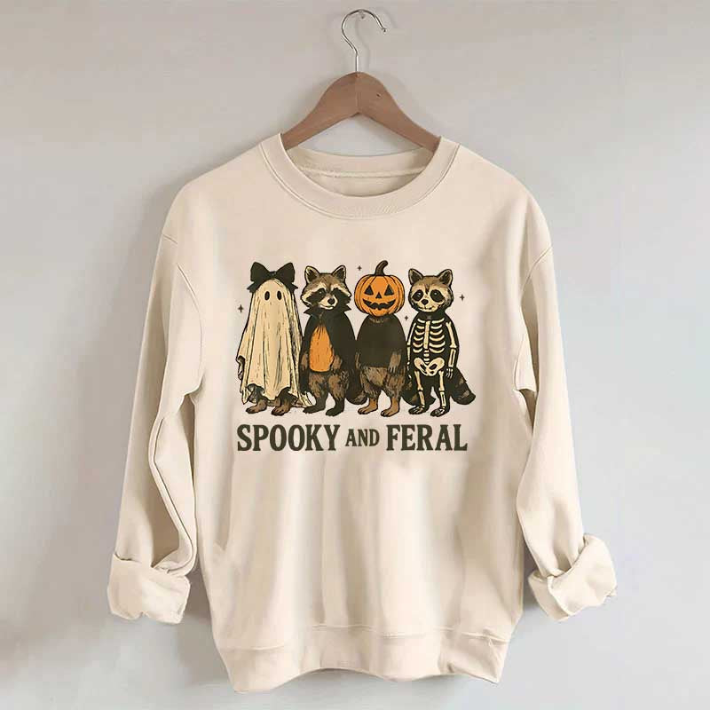 Cute Spooky and Feral Raccoon Sweatshirt