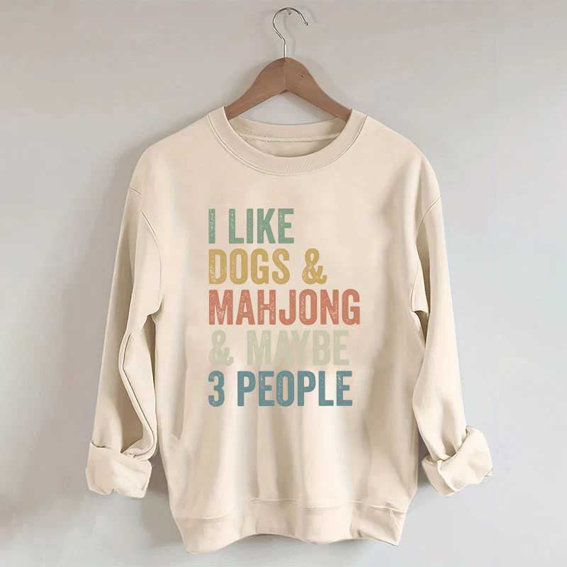 Funny Mahjong and Dogs Sweatshirt