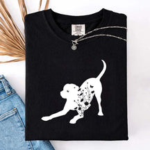 Black Lab Mom Labrador Dog Flowers T-Shirt