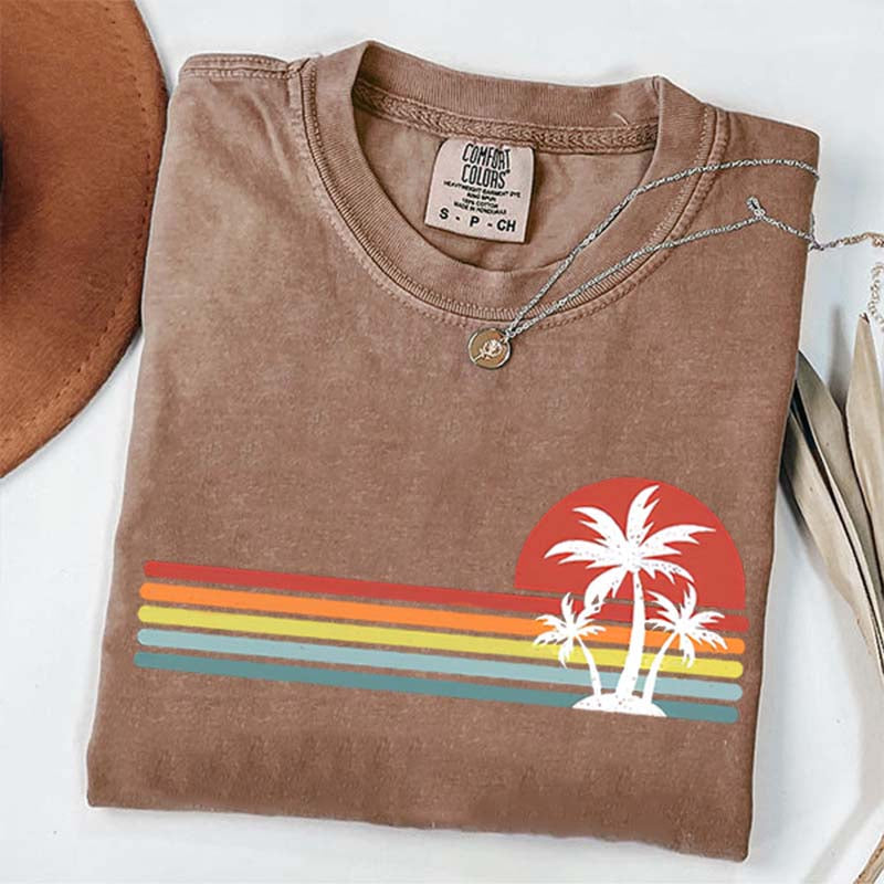 Retro Tropical Island Palm Tree T-Shirt