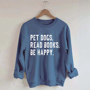 Retro Bookish Reading Books and Dogs Sweatshirt