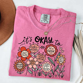 It's Okay Floral Mental Health T-Shirt