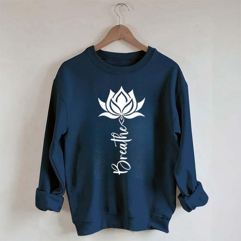 Trendy Yoga Flower Lotus Breathe Sweatshirt