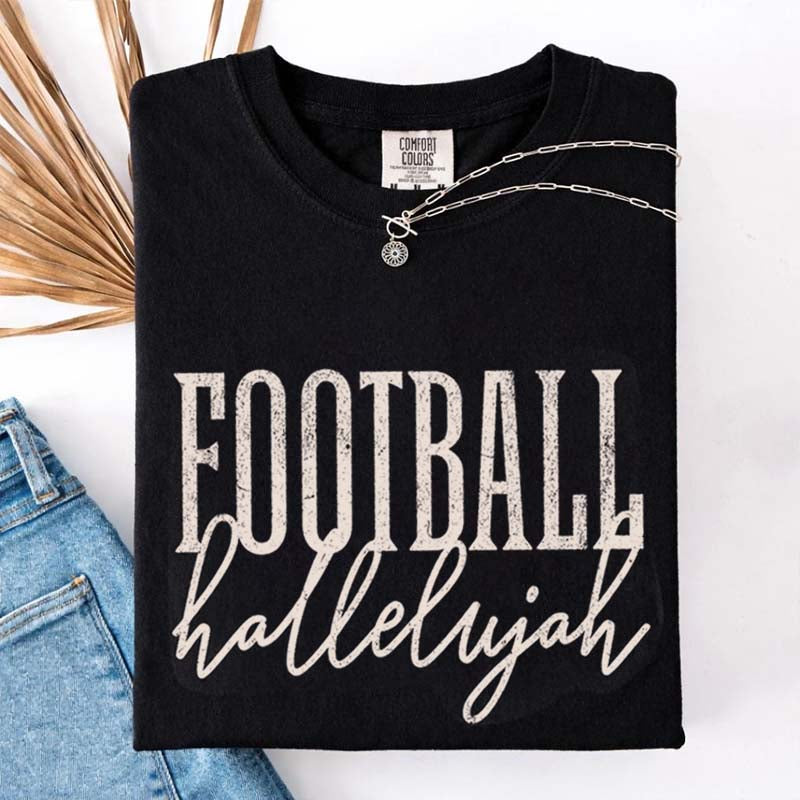 Distressed Retro Football Hallelujah T-Shirt