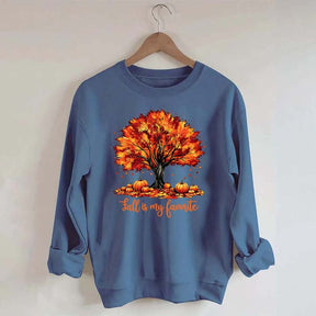 Fall Is My Favorite Tree Leaves Trendy Sweatshirt