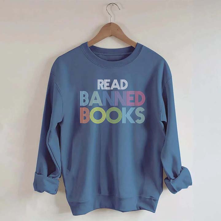 Retro Read Banned Books Rainbow Sweatshirt