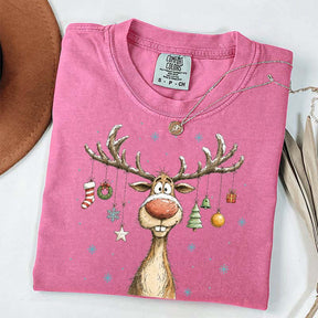 Retro Merry Christmas Retro Reindeer T-Shirt