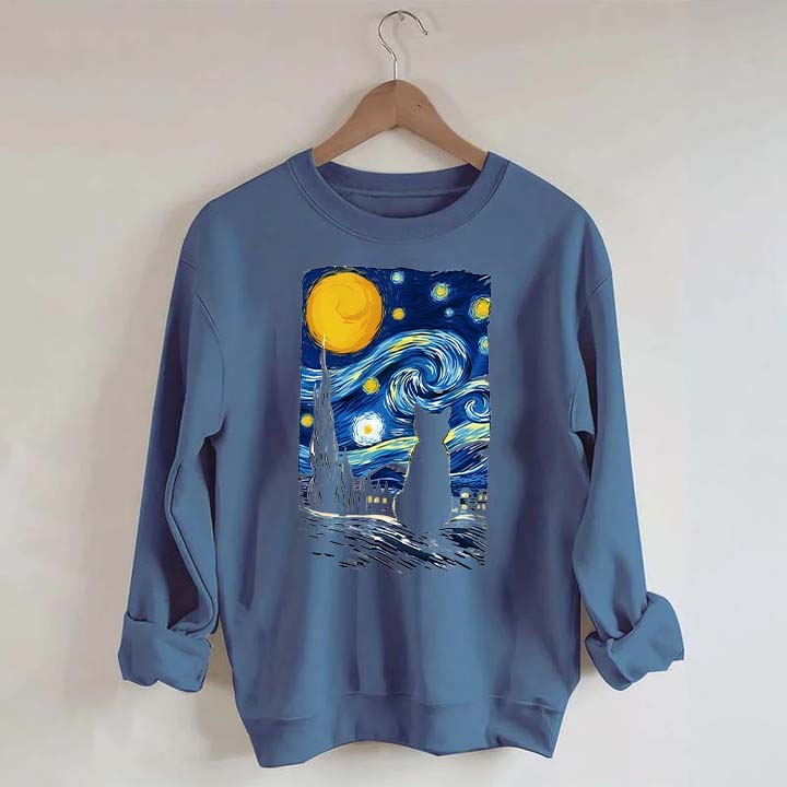 Van Gogh Cat Funny Sweatshirt