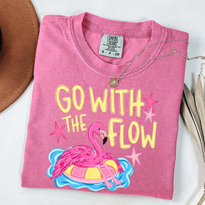 Go With The Flow Flamingo Graphic T-Shirt