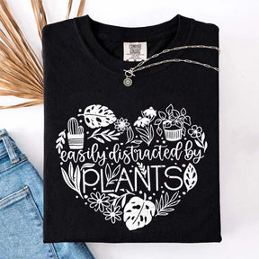 Cute Heart Easily Distracted By Plants T-Shirt