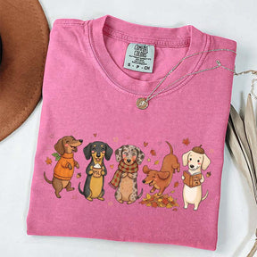 Dachshund Fall Cozy Season Pumpkin T-Shirt