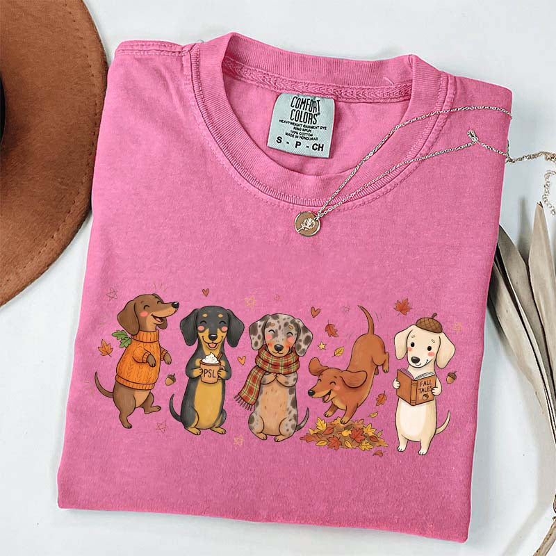 Dachshund Fall Cozy Season Pumpkin T-Shirt
