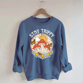 Stay Trippy Mushroom Boho Rainbow Sweatshirt