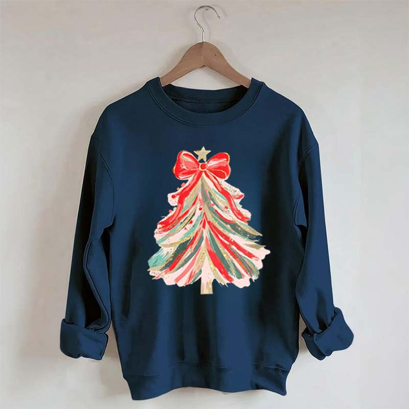 Red Bow Christmas Tree Sweatshirt