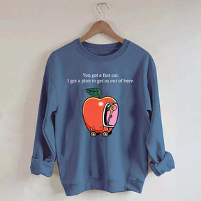 Apple Car Driving Fast Car Sweatshirt