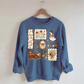 Hello Fall Goose Floral Sweatshirt