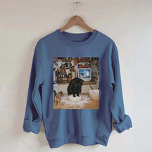 Halloween Black Cat Ghost Sweatshirt