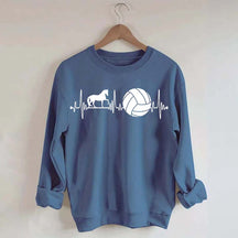 Funny Horse Volleyball Heartbeat Sweatshirt