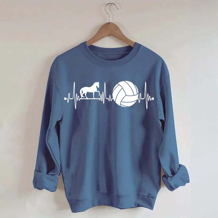 Funny Horse Volleyball Heartbeat Sweatshirt