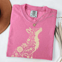 Retro Floral Fox Woodland Animal T-Shirt