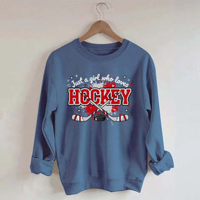 Just a Girl Who Loves Hockey Red Sweatshirt