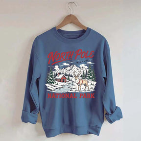 North Pole National Park Retro Christmas Sweatshirt