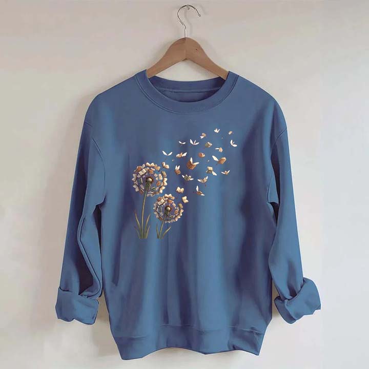 Bookish Women Funny Dandelion Books Sweatshirt