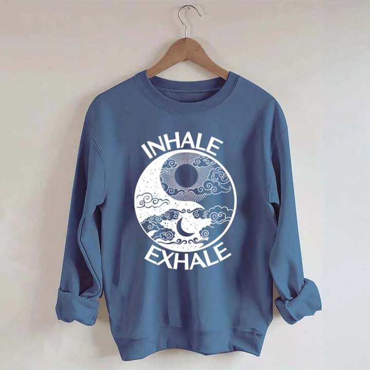 Inhale Exhale Yin And Yang Sweatshirt