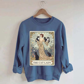Cat Lady Tarot Card Vintage Sweatshirt
