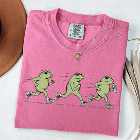 Funny Jogging Frogs Comfort Colors Runner T-Shirt