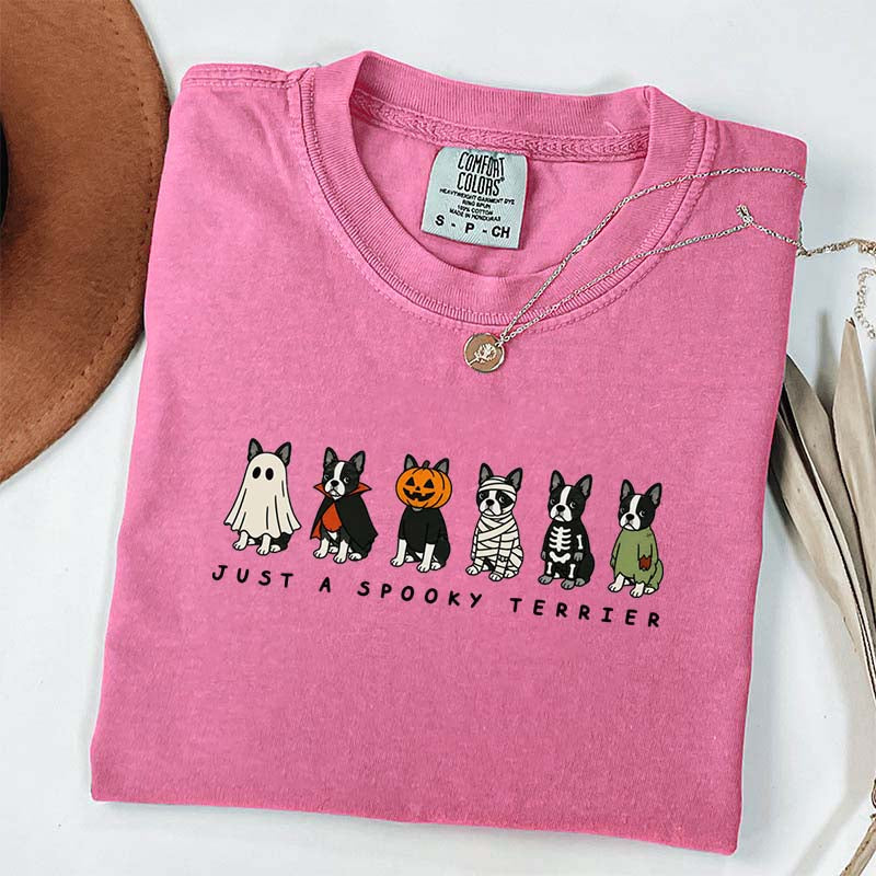 Spooky Boston Terrier Halloween T-Shirt