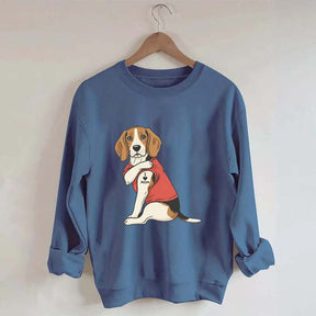Featuring Tattooed Dog I Love Mom Sweatshirt