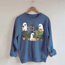 Cute Crazy Plant Lady Ghost Sweatshirt